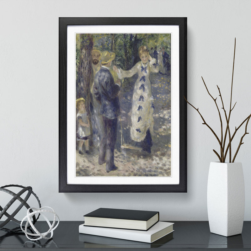 The Swing by Pierre-Auguste Renoir - Picture Frame Painting, Black Framed, 65cm H x 48cm W x 2cm D