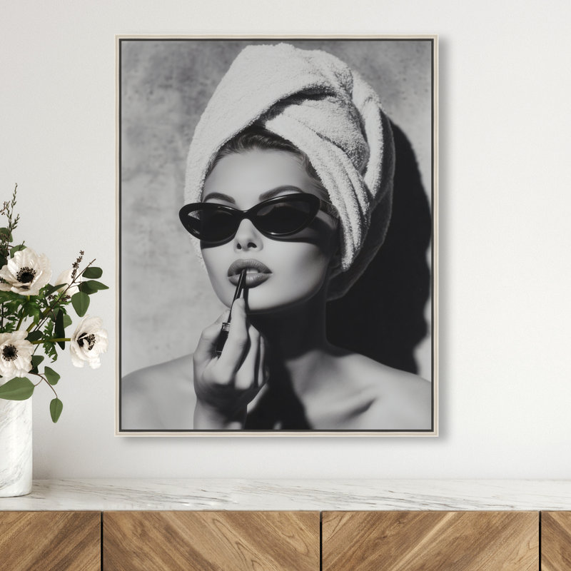 Retro Vanity Vibe Print by Oliver Gal, 21"H x 25"W, Silver Floater Frame
