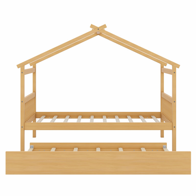 Lit House avec lit gigogne, Naturel