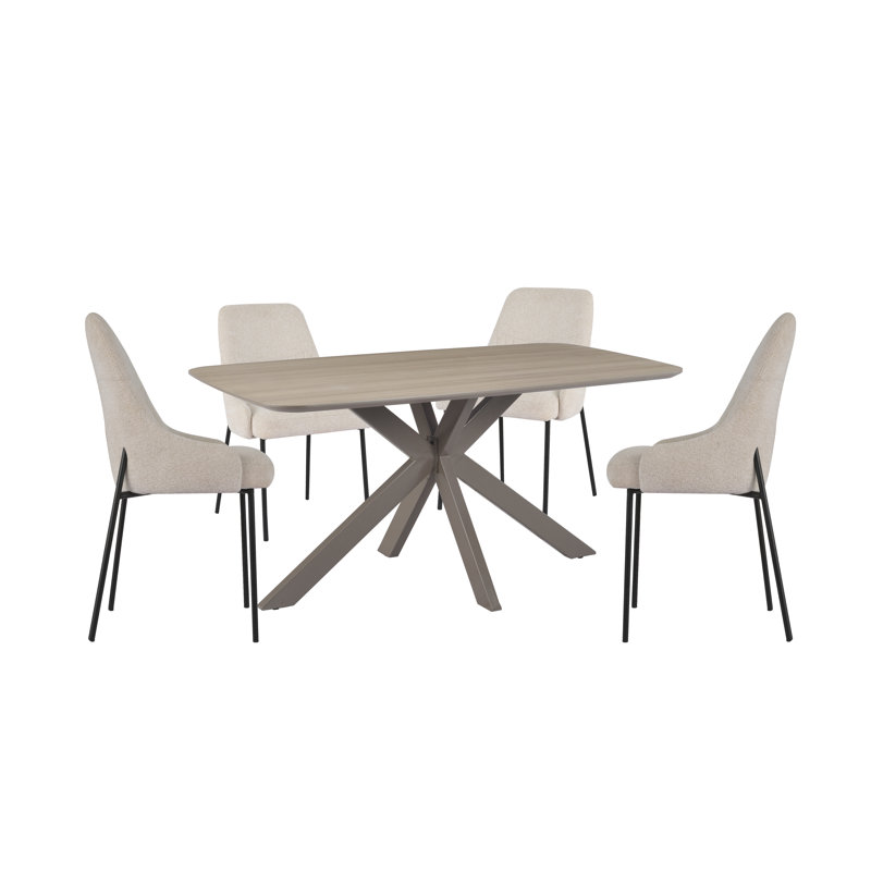 6 - Person Trestle Dining Set, Beige