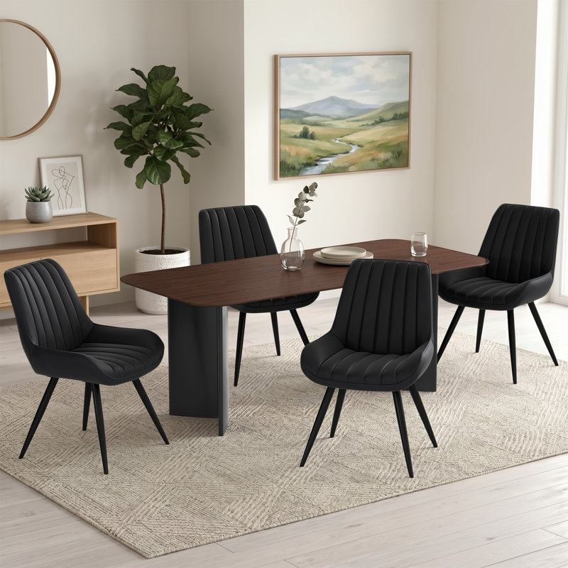 Modern Dining Chairs 54.8*46.9*83.2cm Tech Fabric Upholstery with Stylish Design Sofa-Level Cushioning Pet-Friendly Durable Scratch Resistant for Kitchen Dining Room or Home Office