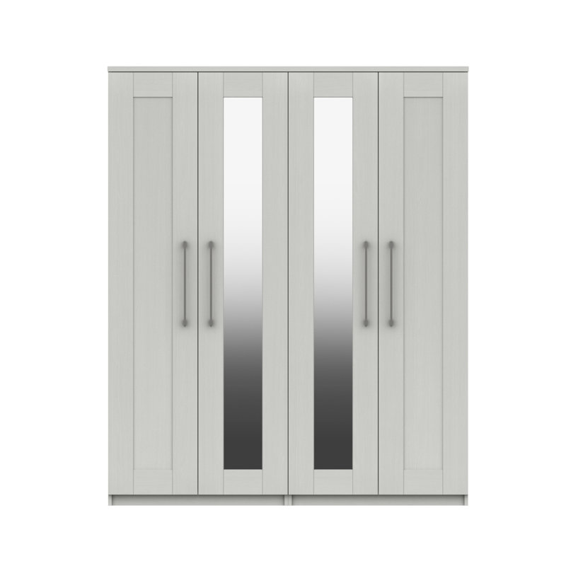 Alishma 4 Door Manufactured Wood Wardrobe, White