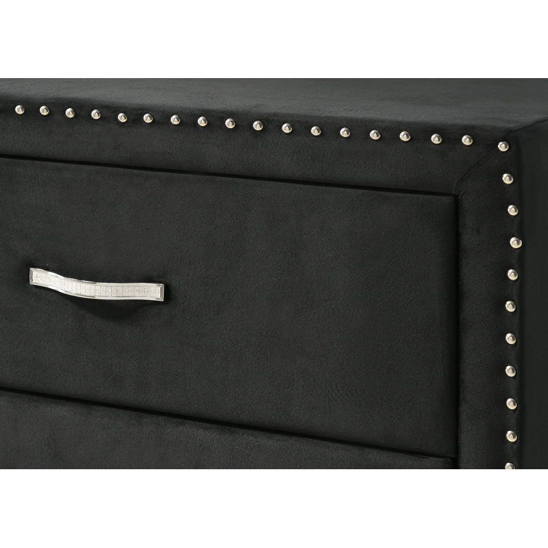 Ensemble de chambre à coucher rembourrée standard 3 pièces Rosmini, Grand