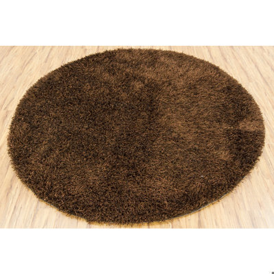 Remer Authentic Hand-Woven Handmade Brown & Black High Pile Modern Glam Mixed Texture Polyester Area Rug