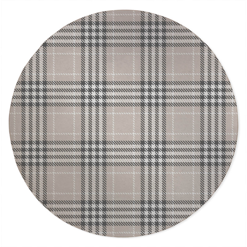 Christopher's Plaid Non-Slip Outdoor Rug, Round 5'