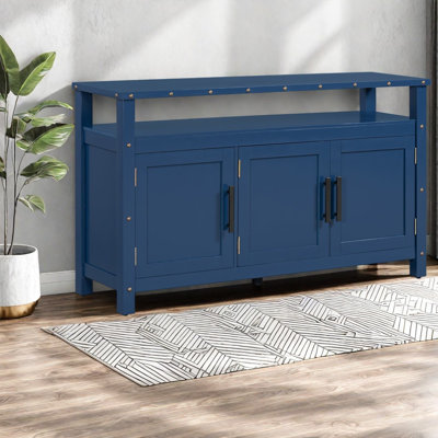 Inch 3 Door Storage Sideboards & Buffets, Pine Wood MDF, Rustic Home Dining