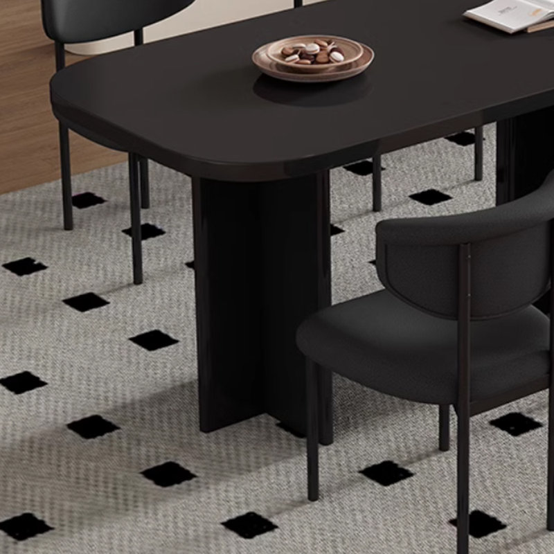 Ensemble de table de salle à manger moderne, simple et pratique, Noir, Noir, H 29,52 po x L 55,11 po x l 31,49 po