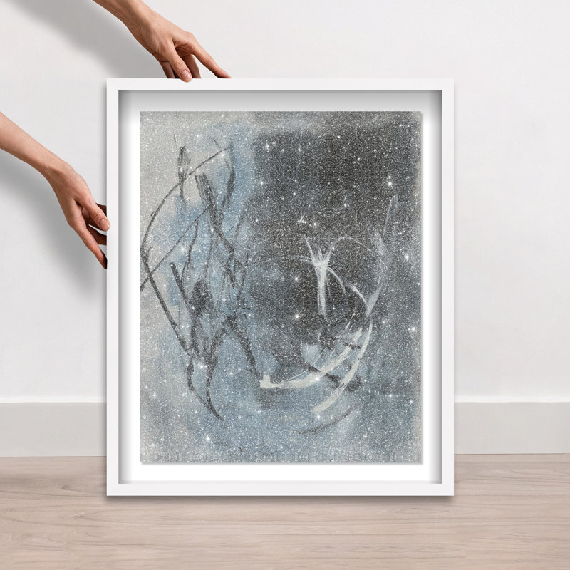 Cerulean Embrace Shadowbox Abstract Print by Oliver Gal, Black Frame, 16 x 20, 25.5"H x 21.5"W, White Frame