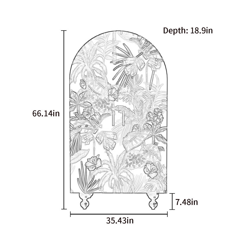 Armoire arquée avec tablettes et portes