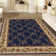 Weisgerber Traditional trellis Oriental Blue Navy Area Rug