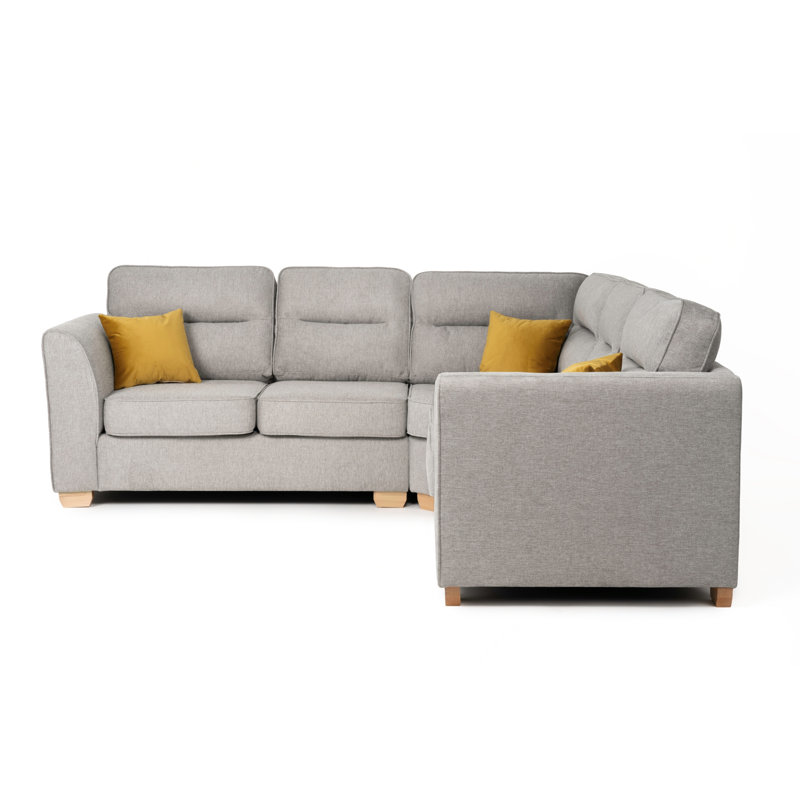 Marryn Upholstered Corner Sofa, Symmetrical, Light Grey