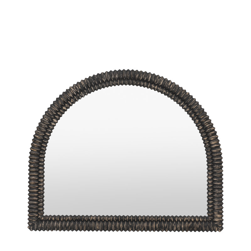 Janette Wall Overmantel Mirror, 100 cm H x 120 cm W, Black Wash