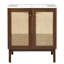 Meuble-lavabo de 30 pouces avec portes en bambou tissé à la main, armoire en panneau de fibres à densité moyenne et conception à fermeture en douceur