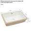 Lavabo de salle de bain encastrable en céramique avec trop-plein 18 po x 12 po - Conception d'inspiration européenne, teinture - pour meuble-lavabo à faible absorption d'eau