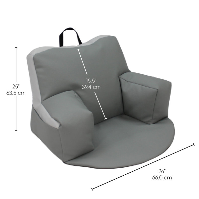 Faux Leather Bean Bag Set, Gray Faux Leather