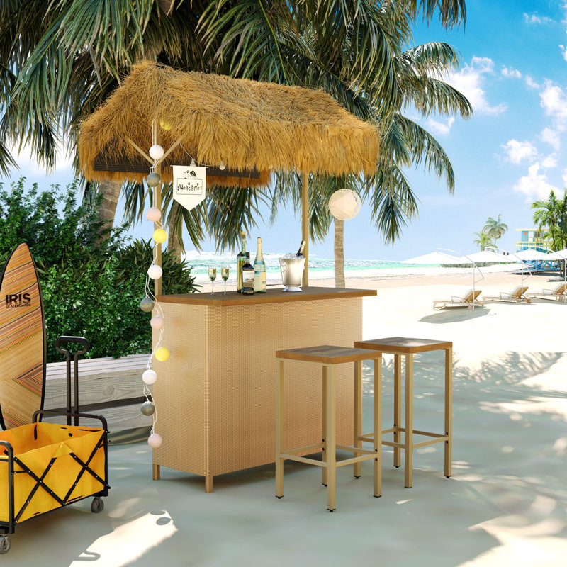 Hawaiian-style Bar Set With Canopy