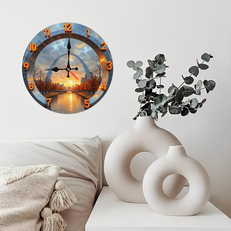 StLouisArchSunsetClockWallDecor