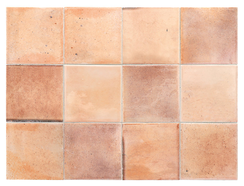 Carrelage carré en céramique brillante 3,94 po x 3,94 po Antiek (6,48 pieds carrés / caisse) (paquet de 60), Rose