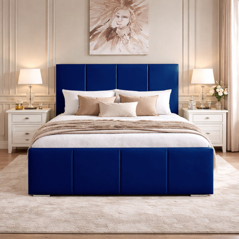 Arden Panel Bed Frame Bed, Marine, Kingsize (5')