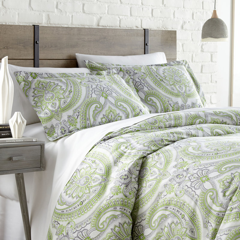 Ensemble de housse de couette réversible surdimensionnée avec une taie d'oreiller Southshore Fine Linens Pure Melody, Vert
