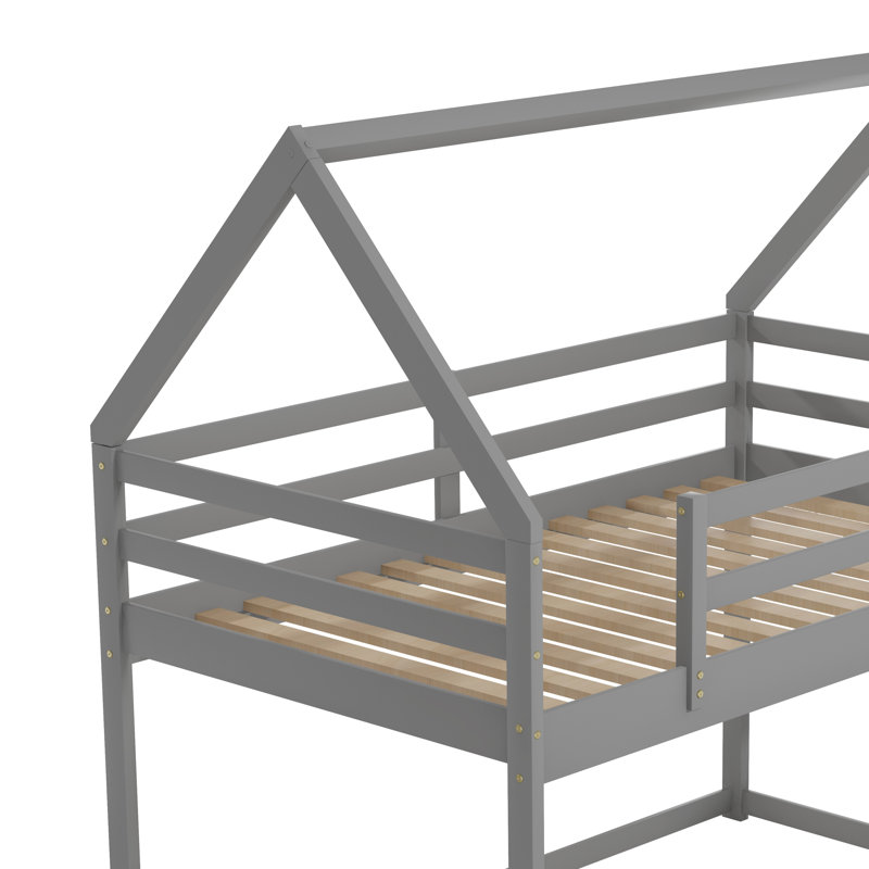 Copemish Twin Over Twin Standard Bunk Bed by Harper Orchard, Gray