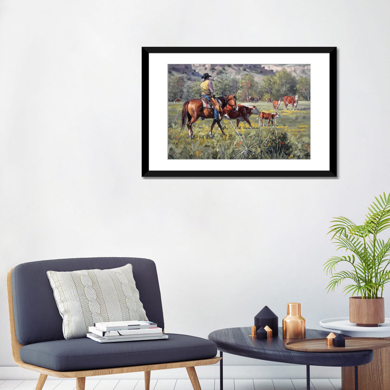 « a darn good spring », impression sur toile, H 16 po x l 24 po x P 1 po, Papier d'art encadré noir, Blanc