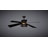Khateeb 52 in. Black and Gold Indoor Rod Mount Mid-Century Modern Ceiling Fan with Reversible Black-Walnut Blades, Dimmable LED Light Kit and Remote Control Included, 3 Speeds, Metal Shade