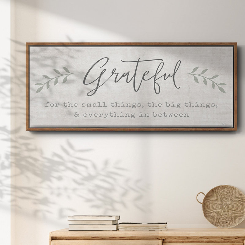Grateful for Everything- Framed Canvas, 12" H x 30" W