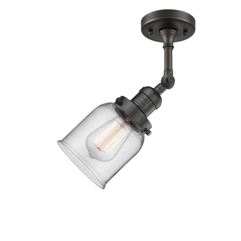 Applique murale 1 lumière 8 po Bell, Ampoule à DEL rétro de 6 watts, Clair, Bronze frotté à l'huile