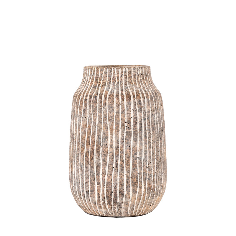 Galnares Handmade Earthenware Table Vase, 23 H x 15 W x 15 D cm
