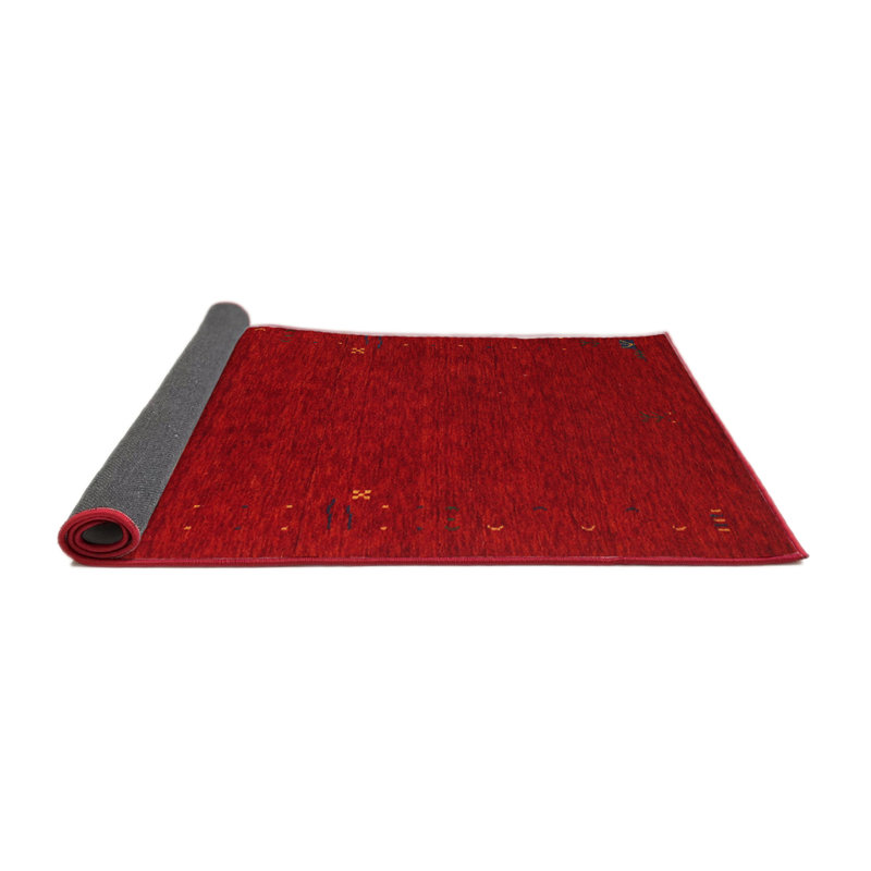 Tapis de zone rouge contemporaine, Rond 7 pi