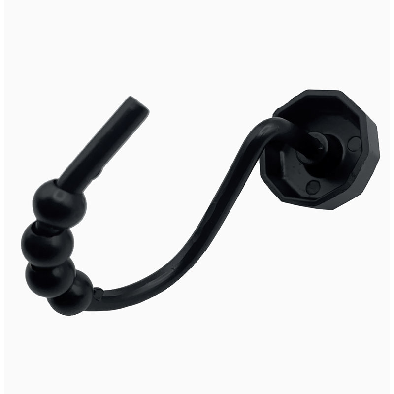Ensemble de 12 pièces - Anneaux à crochets de rideau de douche noir mat