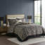Ensemble de couvre-lit en jacquard 5 pièces avec coussins décoratifs noir très grand-117515516-117515518