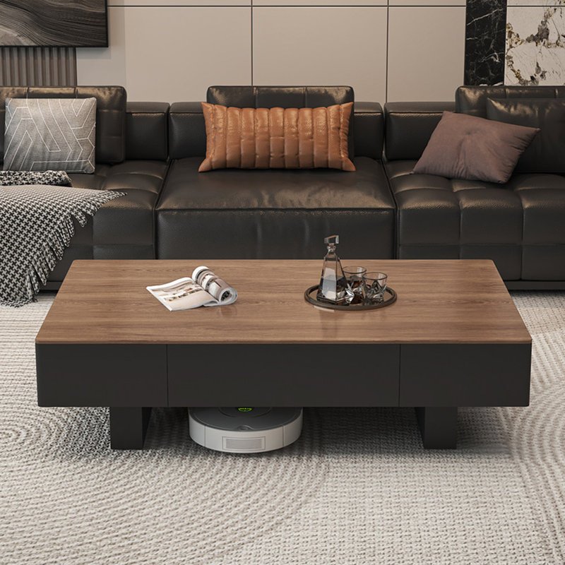 Table basse Modern, H 16,5 po x L 51,2 po x l 27,6 po, Noir