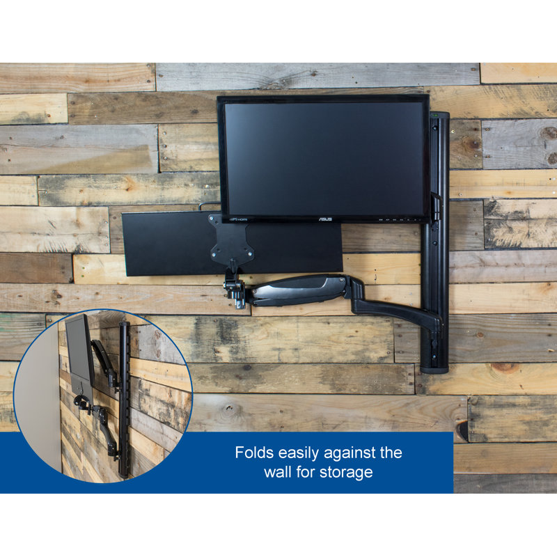 Sit to Stand Single Monitor Wall Mount Workstation