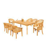 Lenong Outdoor 9 - Piece Teak Dining Set