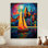 Bateau à voile coloré au port II - décoration murale bateau à voile