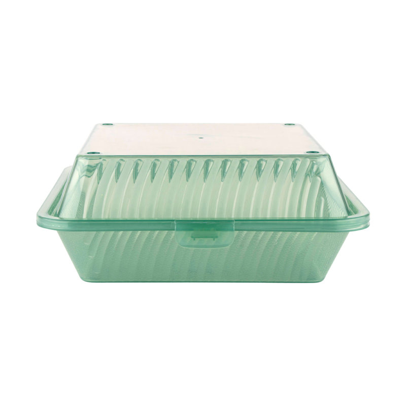 GET EC-10-1-CL Single Entree Take-Out Food Container, 9"x 9", (Set of 12), Green