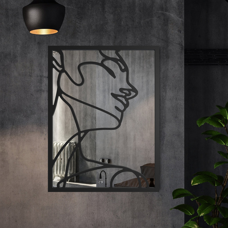 Alfie-Joseph Engineered Wood Flat Wall Mirror, 95cm H x 69cm W