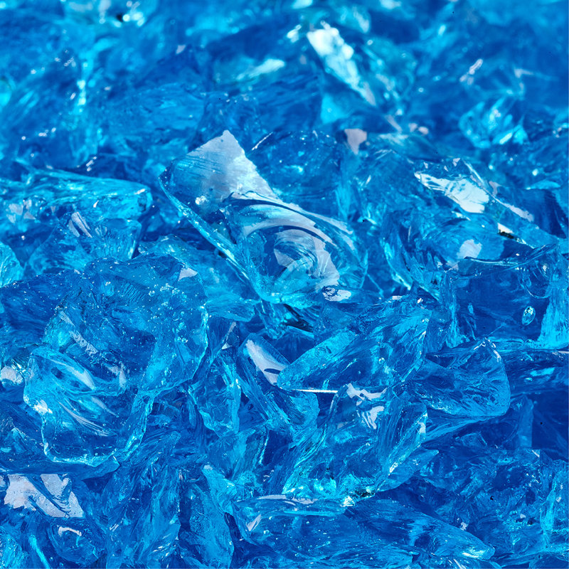 Foyer en verre à foyer cassé, 3/8" - 1/2", Bleu bermuda