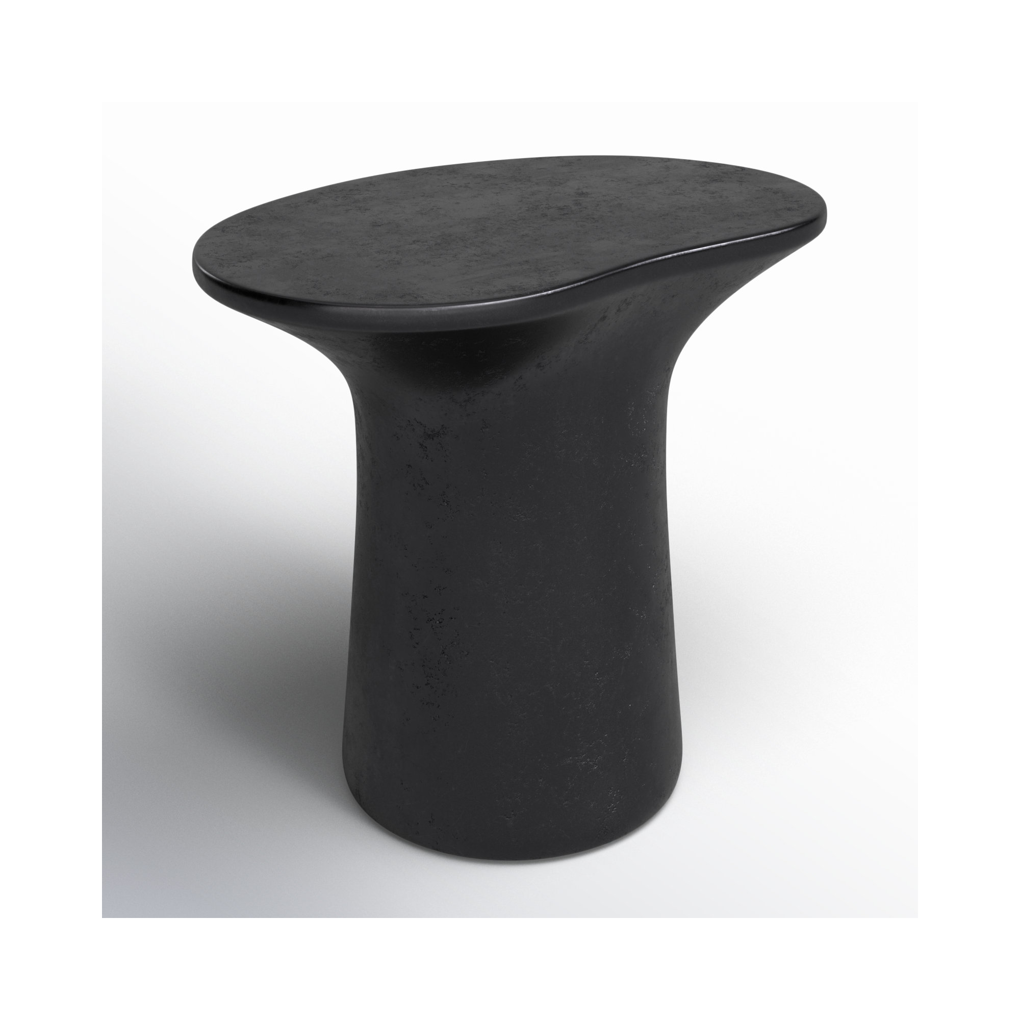 Paisely 23.5'' Concrete Outdoor Side Table, Black