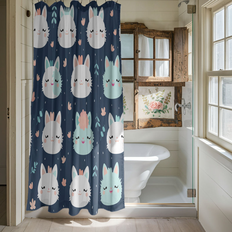 Sweet Kitten Patterns - Rideau de douche standard 1 pièce, H 74 po x l 71 po