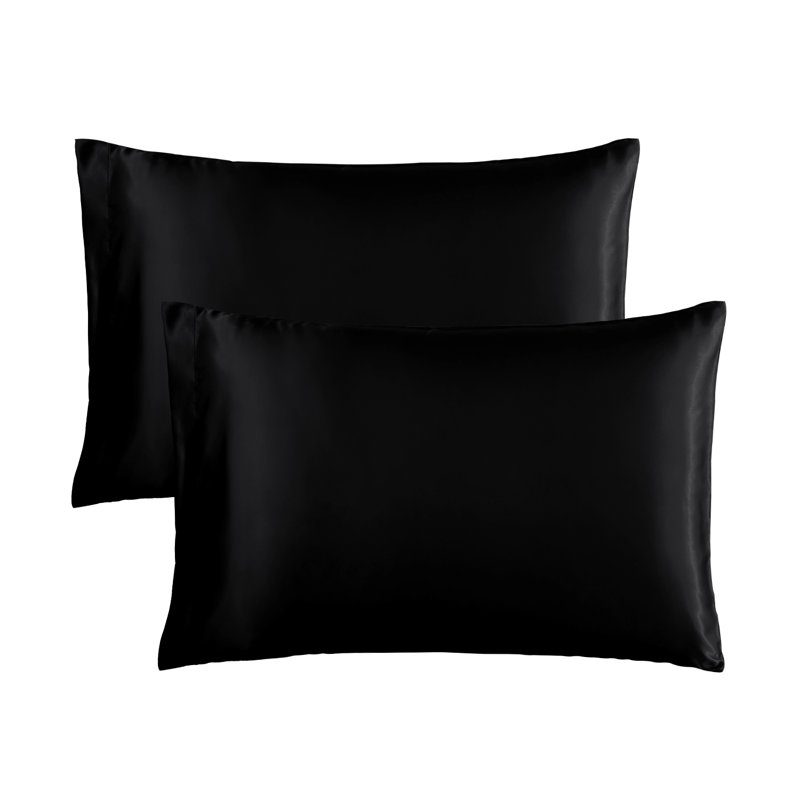Taie d'oreiller en satin 2021SPC0422, Très grand, Noir