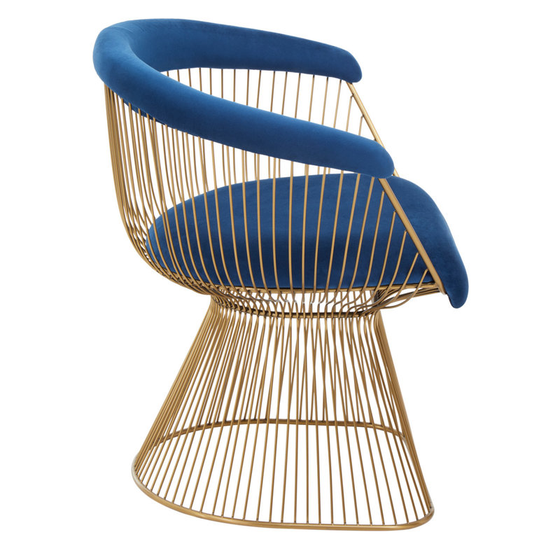 Kimber Upholstered Armchair, Gold, Blue
