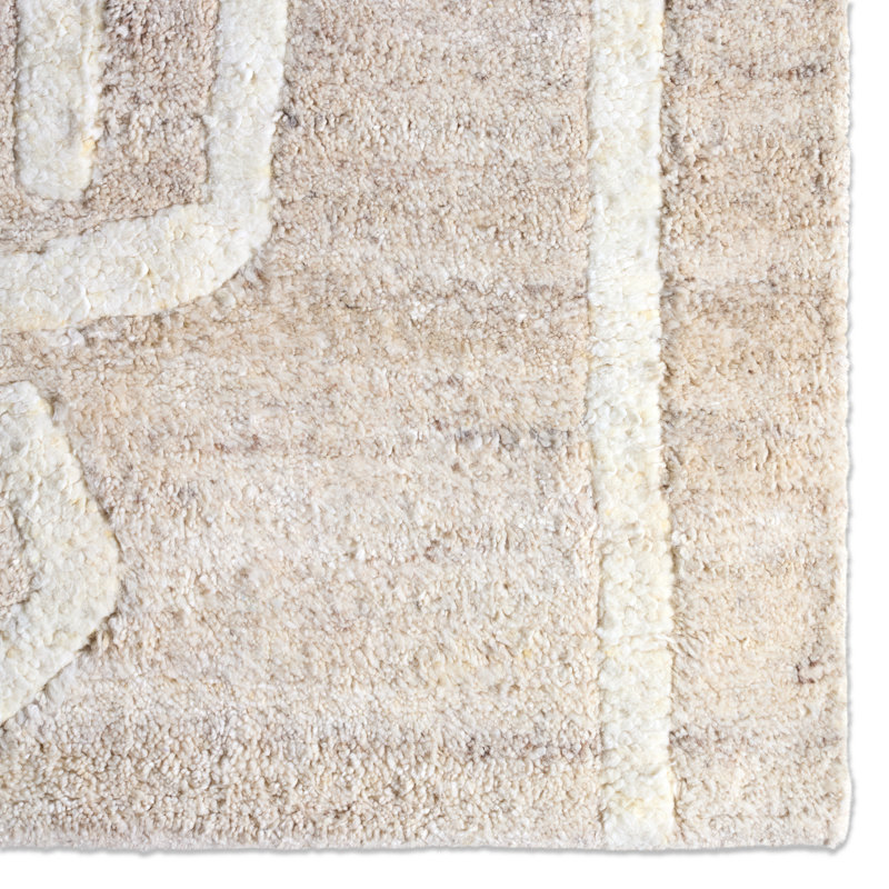Tapis crème / brun clair noué à la main Kern Madaya, Rectangle 9 pi x 12 pi