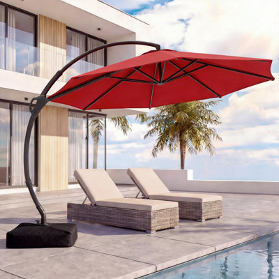 Kristy Aluminum Cantilever Umbrella with Base Included
