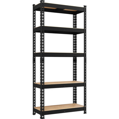 Tevis 60" H x 27.5" W x 12" D 5 Tiers Boltless Adjustable Storage Shelf Goods Rack