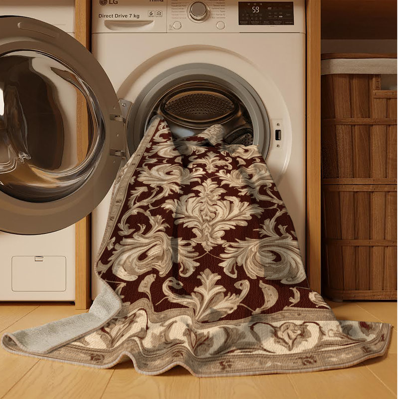 Tapis brun français lavable à la machine, Tapis de couloir 2 pi x 4 pi