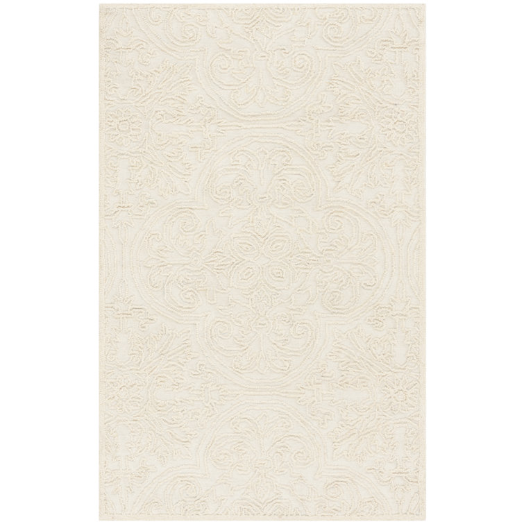 Marys Trace Hand Tufted Wool And Cotton With Latex Floral Rug