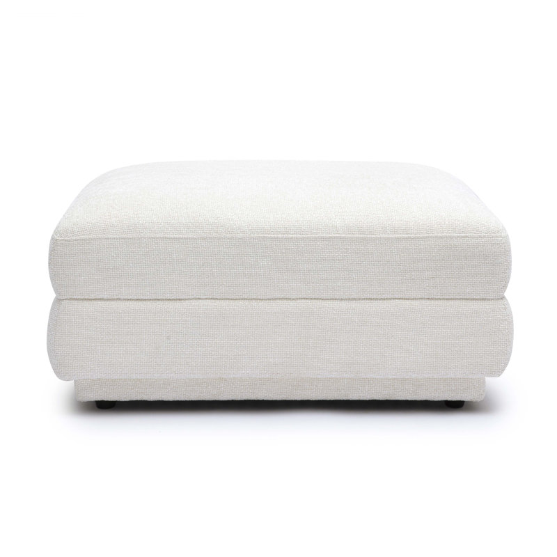 Repose-pieds modulaire en chenille crème